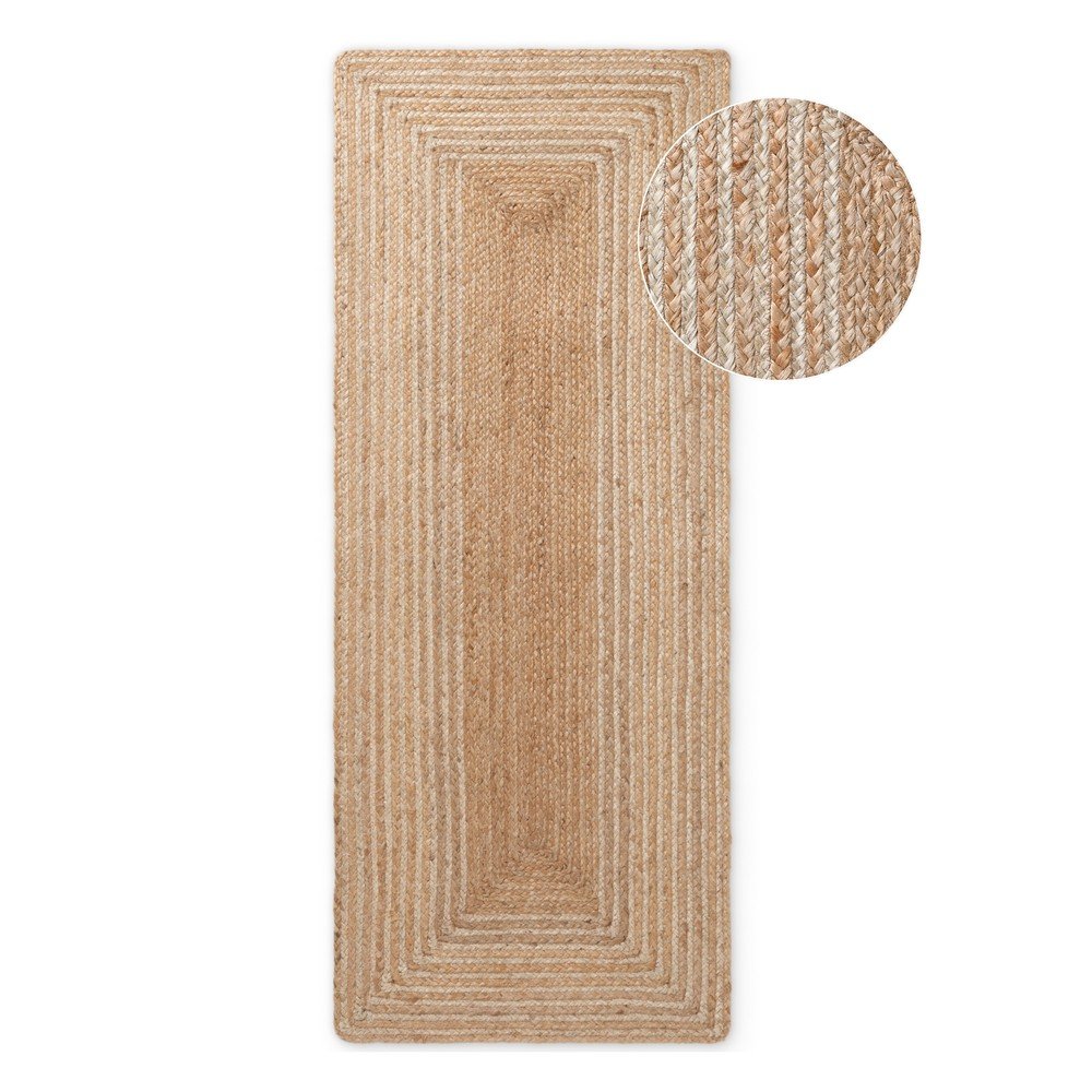 E-shop Obojstranný/ručne tkaný jutový behúň v prírodnej farbe/v svetlo prírodnej farbe 80x200 cm Juno – Hanse Home