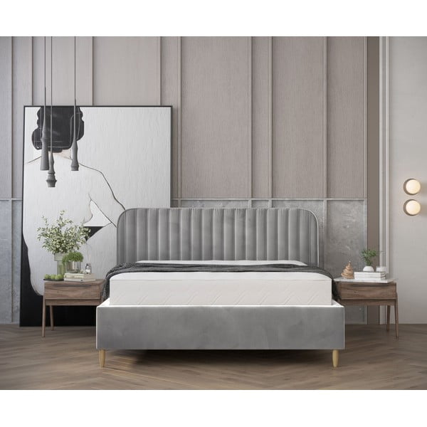 Sivá čalúnená jednolôžková posteľ s úložným priestorom s roštom 120x200 cm Noto – Maison de Rêve-image-4