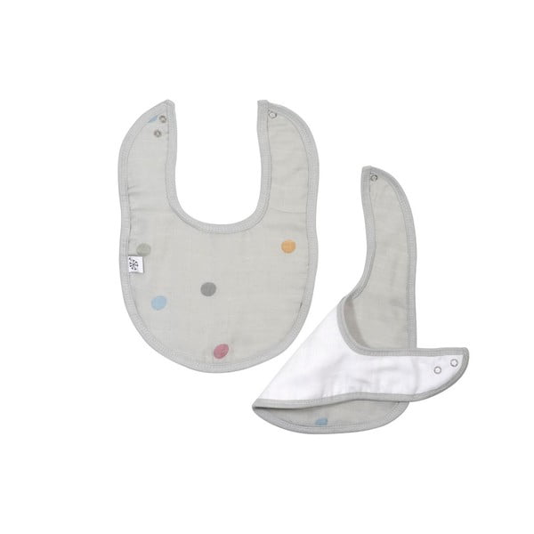 Sivý mušelínový podbradník Kindsgut Dots-image-2