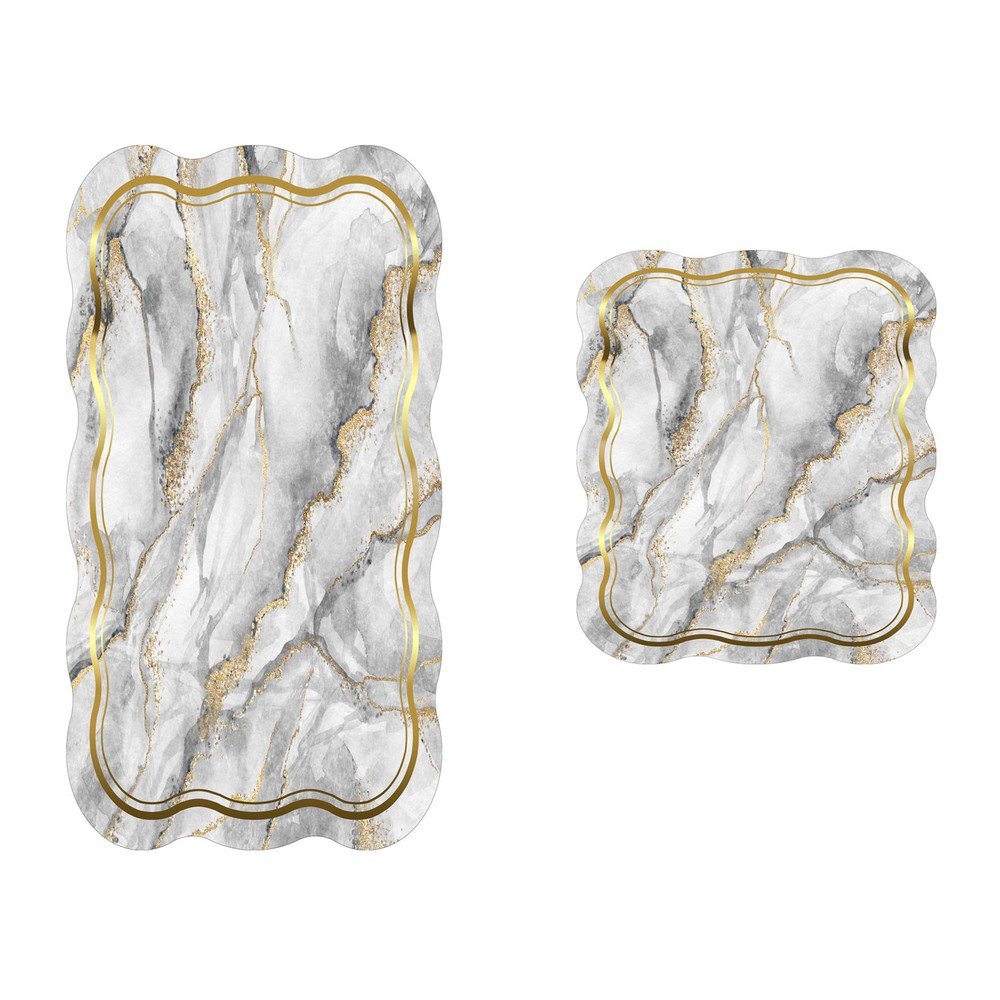 Sivé/v zlatej farbe kúpeľňové predložky v súprave 2 ks 60x100 cm – Foutastic