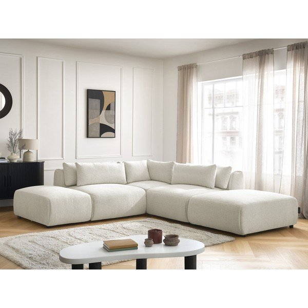 Biela polohovacia modulárna rohová pohovka Jana – Bobochic Paris-image-3