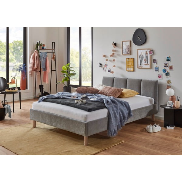 Sivá čalúnená jednolôžková posteľ bez roštu 120x200 cm Joker – Meise Möbel-image-1