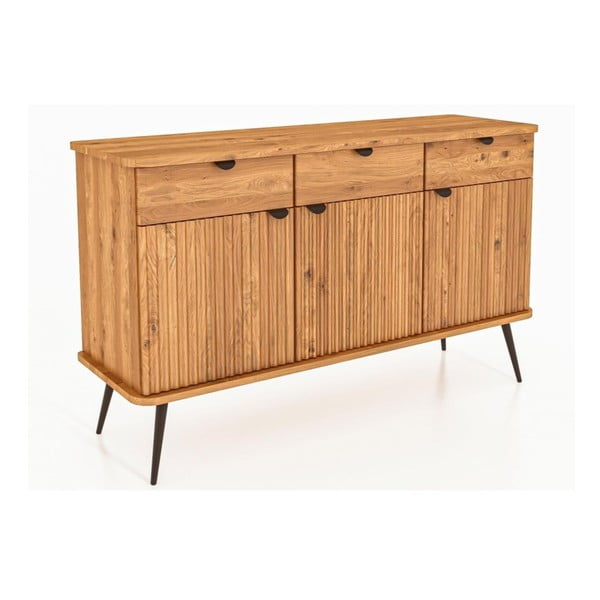 Nízka komoda z dubového dreva v prírodnej farbe 144x87 cm Kula - The Beds-image-3