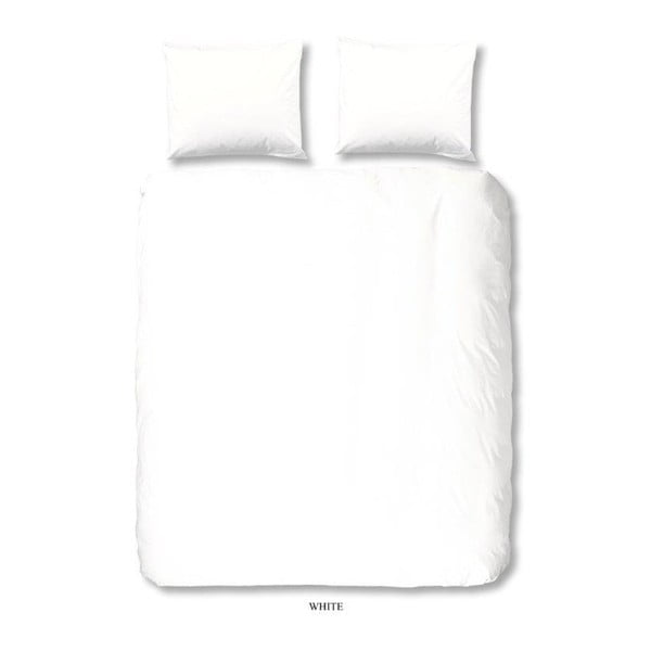 Biele obliečky na jednolôžko z bavlny Good Morning Basso Uni, 140 × 200 cm