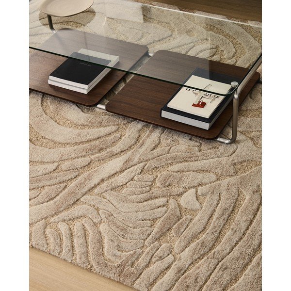 Béžový ručne tkaný koberec s prímesou vlny 200x300 cm Tribet – Kave Home-image-1