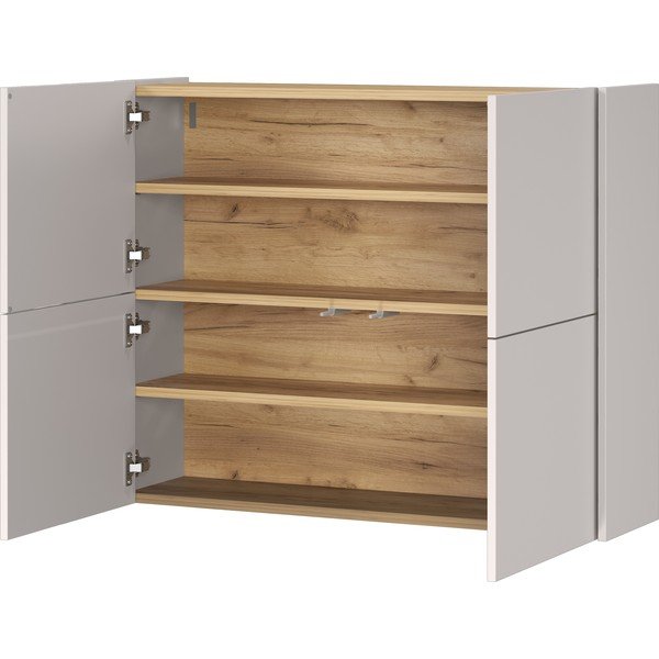 Krémovobiela matná závesná skrinka 97x79x27 cm Binetto – Germania-image-4