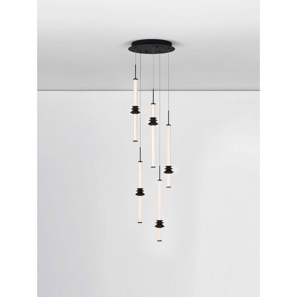 Matne čierne keramické LED závesné svietidlo so stmievačom s tienidlom z akrylového skla ø 35 cm Stalactite – Nova Luce-image-3