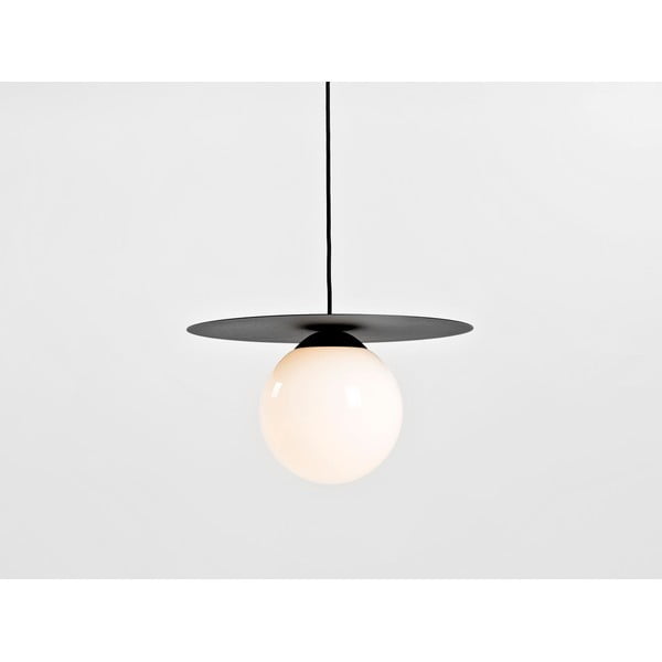 Čierne závesné svietidlo so skleneným tienidlom ø 40 cm Skiva Ball – CustomForm-image-3