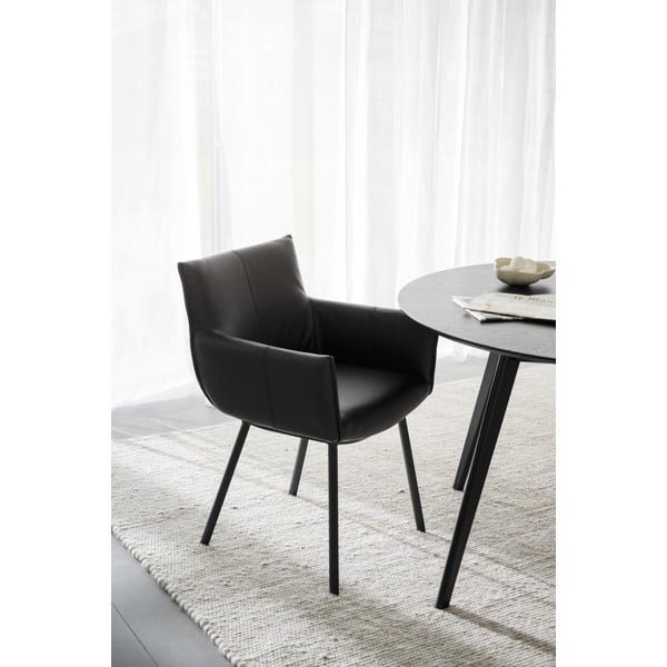 Čierne čalúnené jedálenské kreslá v súprave 2 ks Hinckley – Rowico-image-1