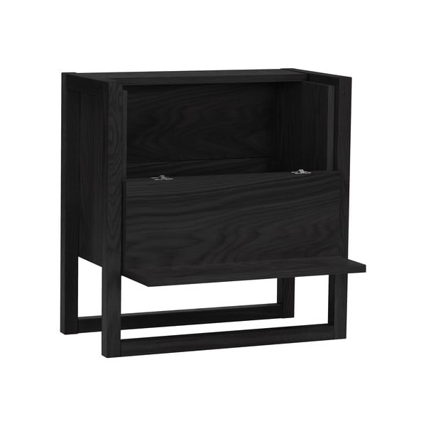 Čierna vinotéka z dubového dreva 59x60 cm NewEst - Woodman-image-2