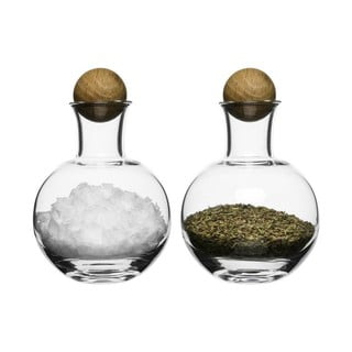 Soľnička a korenička Sagaform Oval Oak, 200 ml