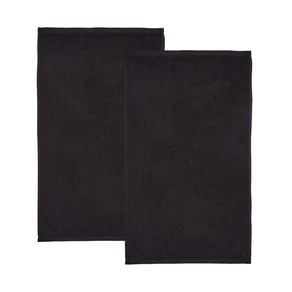 Čierne rýchloschnúce/froté bavlnené osušky v súprave 2 ks 90x140 cm Quick Dry – Catherine Lansfield