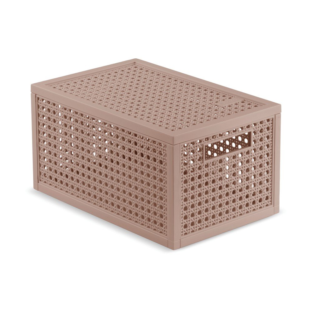 E-shop Staroružový úložný box s vekom z recyklovaného plastu 19x30x15 cm Kaya – Curver