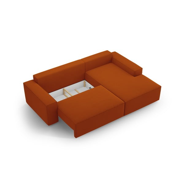 Rozkladacia rohová pohovka v tehlovej farbe (pravý roh) Jodie – Micadoni Home-image-4