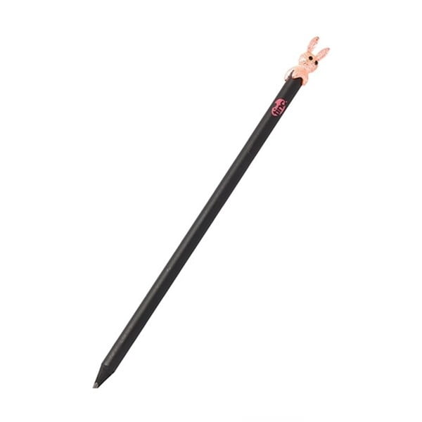 Čierna ceruzka s ozdobou v tvare zajačika TINC
