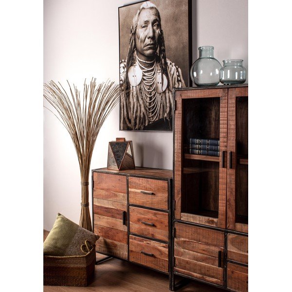Komoda z masívu akácie v prírodnej farbe 90x90x40 cm Elmer – Bizzotto-image-1