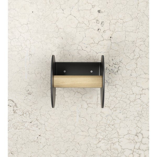 Čierny nástenný držiak na toaletný papier Nupo – LIND DNA-image-2