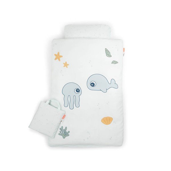 Biele bavlnené obliečky Done by Deer Jelly & Wally, 100 x 140 cm