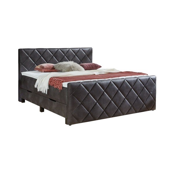 Čierna boxspring posteľ s úložným priestorom 180x200 cm Chester – Rojaplast