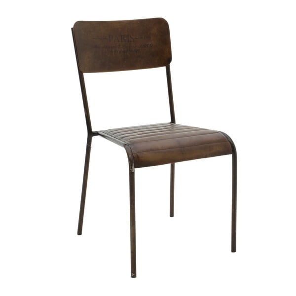 Hnedá kožená stolička InArt, výška 78 cm