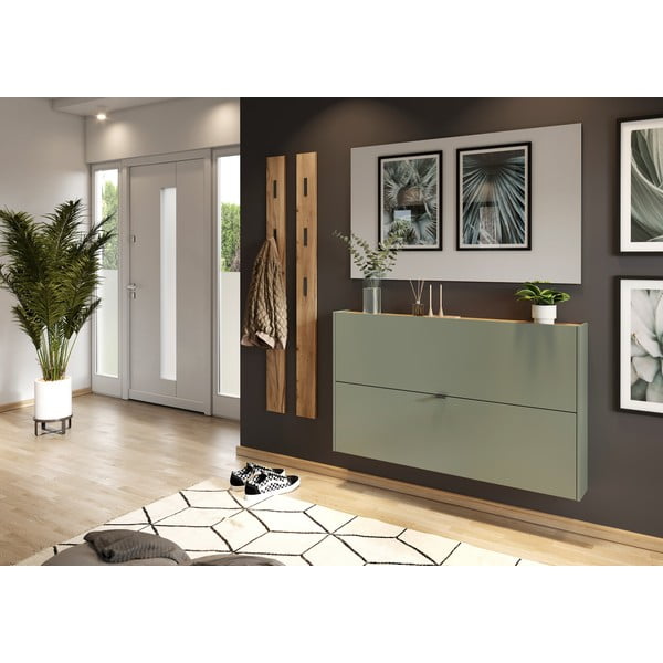 Zeleno-sivá výklopná skrinka na topánky Ameca – Germania-image-1