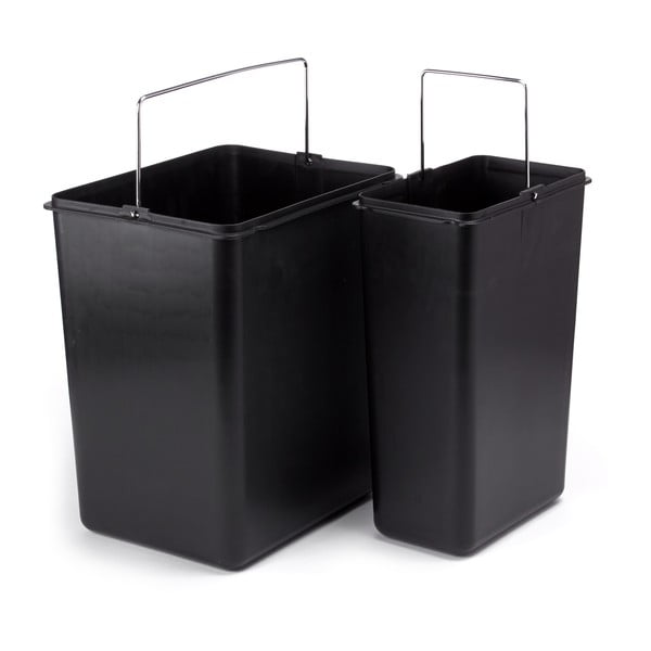 Oceľový odpadkový kôš 18+8 l na triedený odpad/nášľapný v matne striebornej farbe Tri Selectif – MSV-image-2