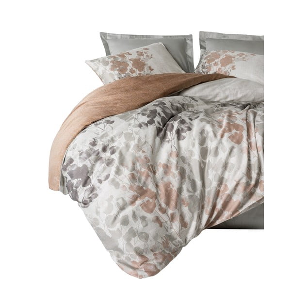 Sivobéžové obliečky na dvojlôžko/predĺžené z bavlneného saténu 240x220 cm Blatt – Mijolnir