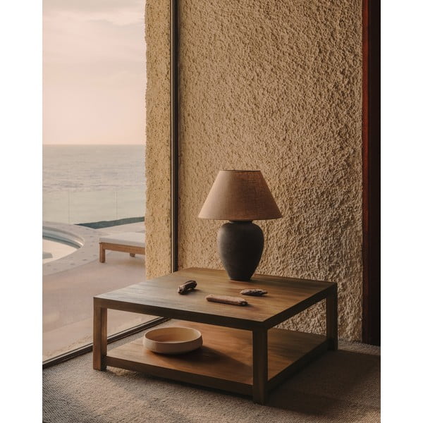 Konferenčný stolík z tíkového dreva v prírodnej farbe 90x90 cm Sashi – Kave Home-image-1