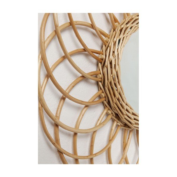 Nástenné zrkadlo s ratanovým rámom Kare Design Swing, Ø 34 cm-image-3