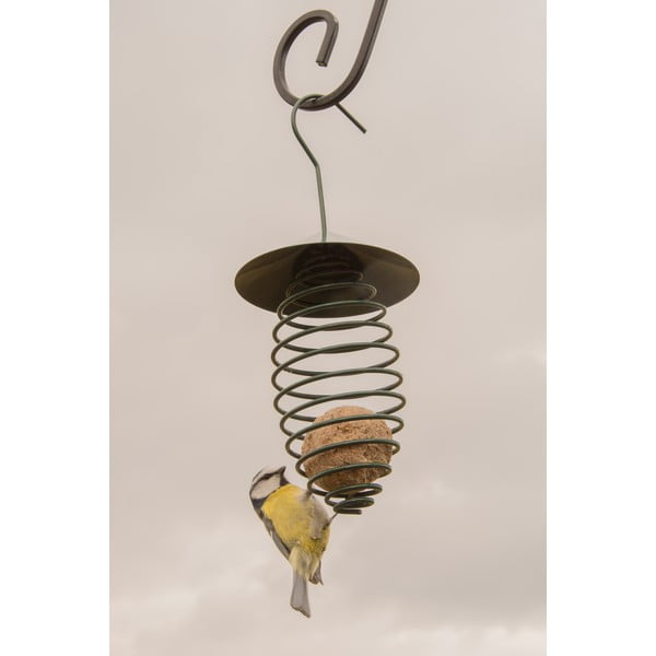 Tmavozelené kovové kŕmidlo so strechou Esschert Design, ⌀ 10,8 cm-image-4