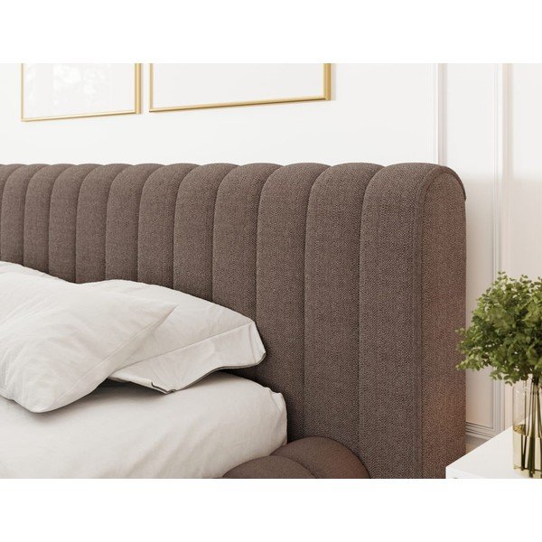 Hnedá čalúnená dvojlôžková posteľ s úložným priestorom s roštom 140x200 cm Carilla – ELTAP-image-4