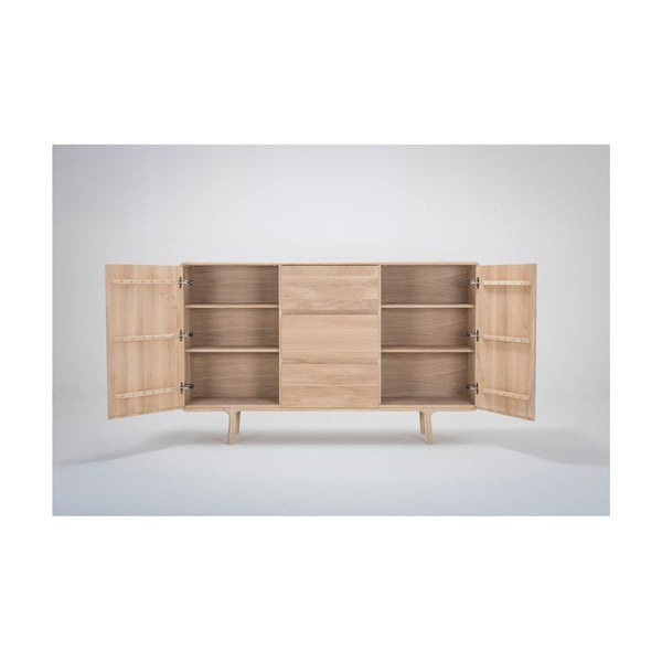 Komoda z masívneho dubového dreva s 3 zásuvkami Gazzda Fawn, šírka 180 cm-image-3