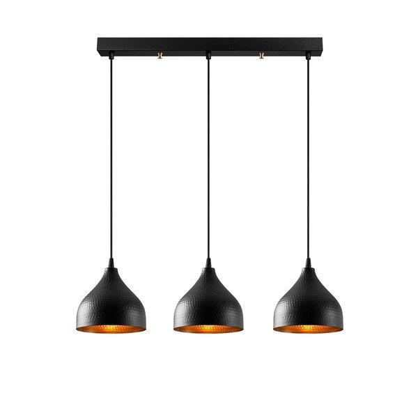 Čierne závesné svietidlo s kovovým tienidlom Tattoo – Opviq lights-image-2