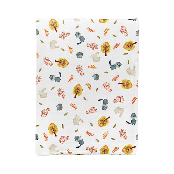 Biela mušelínová detská deka 75x100 cm Forest – Mijolnir