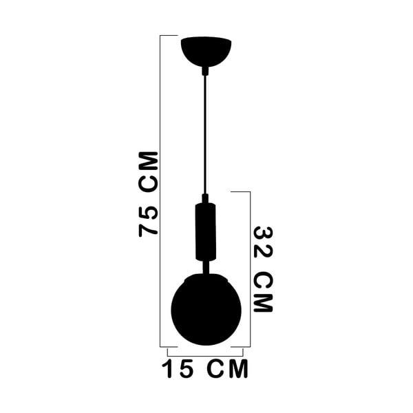 Žlté/čierne závesné svietidlo so skleneným tienidlom ø 15 cm Hector – Squid Lighting-image-2