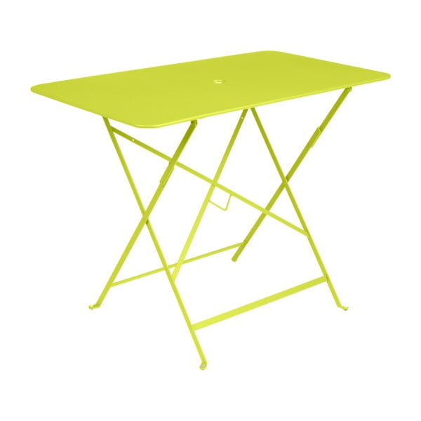 Svetlozelený záhradný stolík Fermob Bistro, 97 × 57 cm