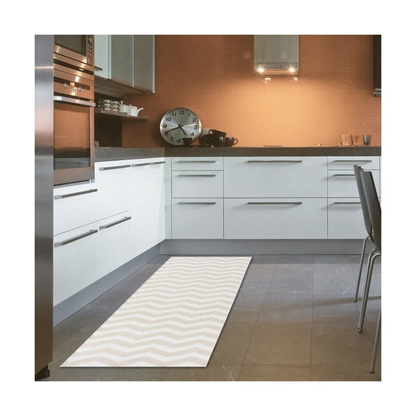 Béžovo-biely behúň FlooritaOptical Beige, 80 x 130 cm-image-1