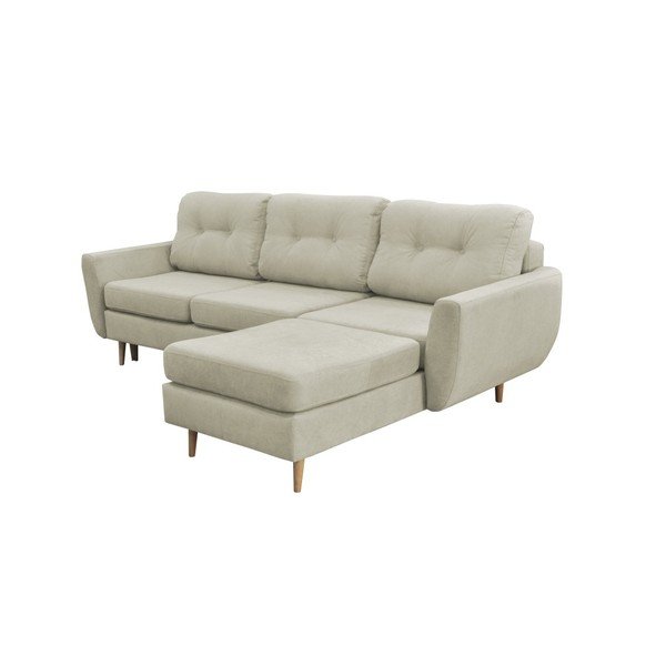 Krémová rozkladacia pohovka so svetlými nohami Mazzini Sofas Tulipe, pravý roh-image-4