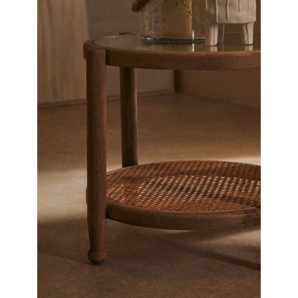 Okrúhly odkladací stolík so sklenenou doskou ø 57 cm Cebu – Premier Housewares-image-4