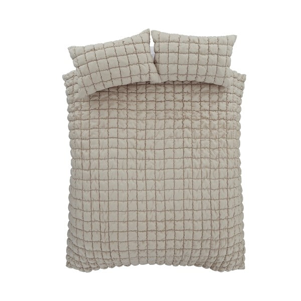 Béžové obliečky na dvojlôžko 200x200 cm Puffer - Catherine Lansfield-image-2