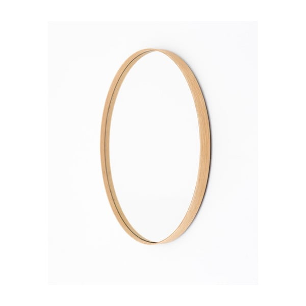Nástenné zrkadlo s rámom z dubového dreva Wireworks Glance, ⌀ 66 cm-image-1
