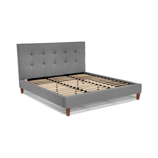 Sivá dvojlôžková posteľ Chez Ro Skagen, 160 × 200 cm