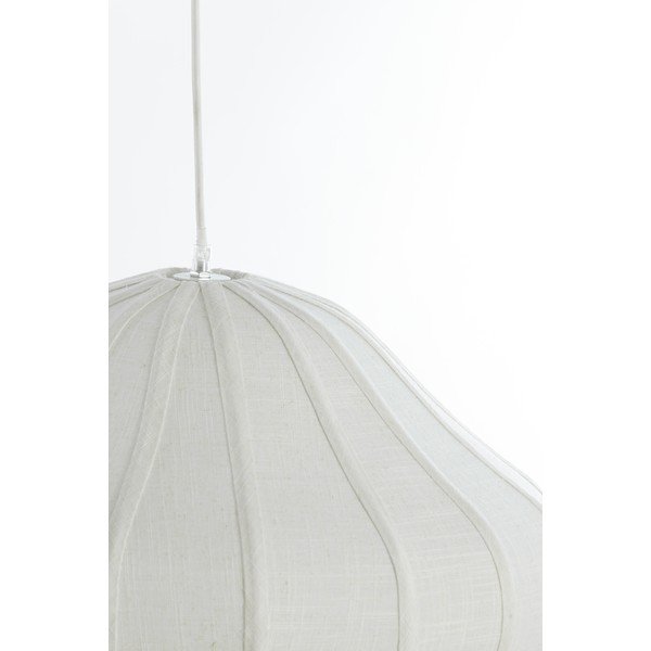 Krémovobiele závesné svietidlo s textilným tienidlom ø 10 cm Sukau – Light & Living-image-4