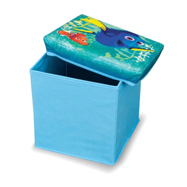 Modrá úložná taburetka na hračky Domopak Finding Dory, dĺžka 30 cm