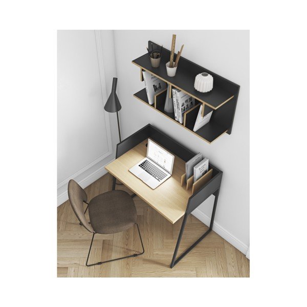 Čierny nástenný policový systém TemaHome Bern, šírka 90 cm-image-3