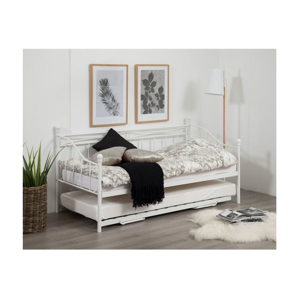 Biela rozkladacia posteľ Actona Olivia, 90 - 180 x 200 cm