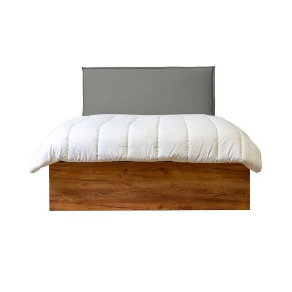 Sivo-prírodná dvojlôžková posteľ s úložným priestorom s roštom 140x190 cm Cara – Bobochic Paris-image-2