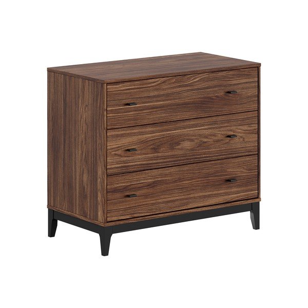 Komoda v dekore orecha v tmavo prírodnej farbe 100x89x55 cm Ilyas – Vipack