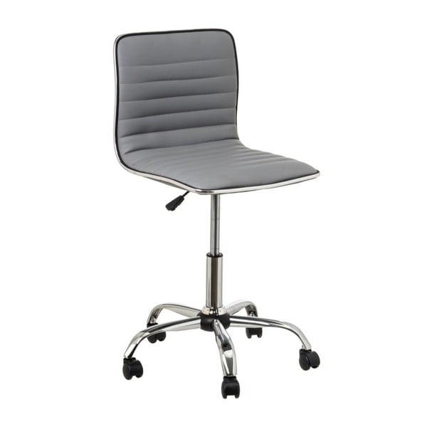 Sivá kancelárska stolička z imitácie kože – Casa Selección