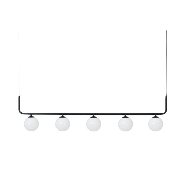 Čierne závesné svietidlo so skleneným tienidlom 142x142 cm Catkin - CustomForm